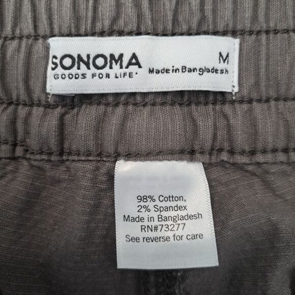 Sonoma Goods For Life Zip Pocket Pants Mens Medium Brown Drawstring 30.5”Inseam - Picture 5 of 14